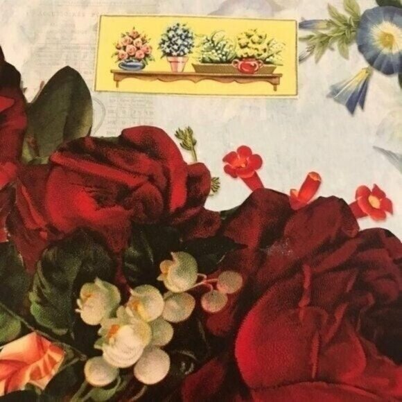 Red Flowers Bold Floral Handmade Collage Framed Wall Art Decor OOAK Picture - Picture 3 of 4